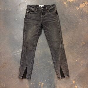 Dear John Charcoal Skinny Jeans with Slit